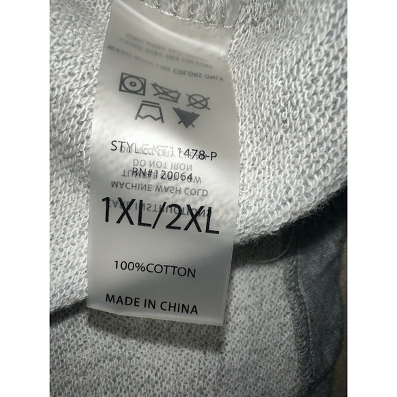 MONO B Sweatshirt Women's Size 1XL/2XL Grey Hooded Stretch Embroidered Lace - Picture 11 of 11